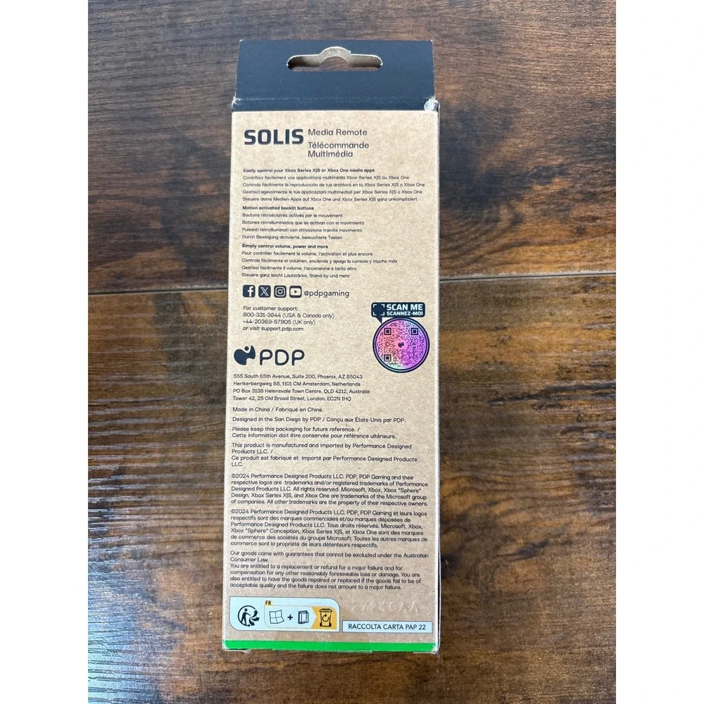 PDP Solis Media Remote for Xbox Series X S Xbox One Backlit Buttons 049-044 Gray